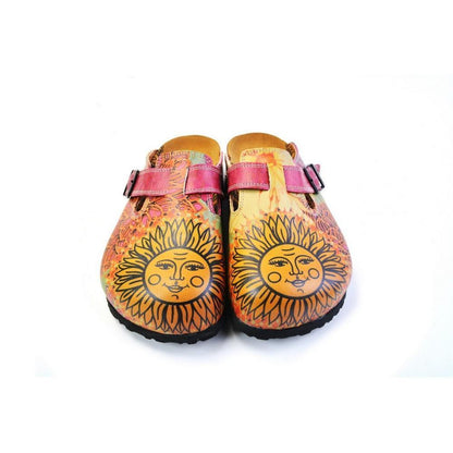 Pink & Yellow Sun Slip-On Mule CAL368 (774935150688)