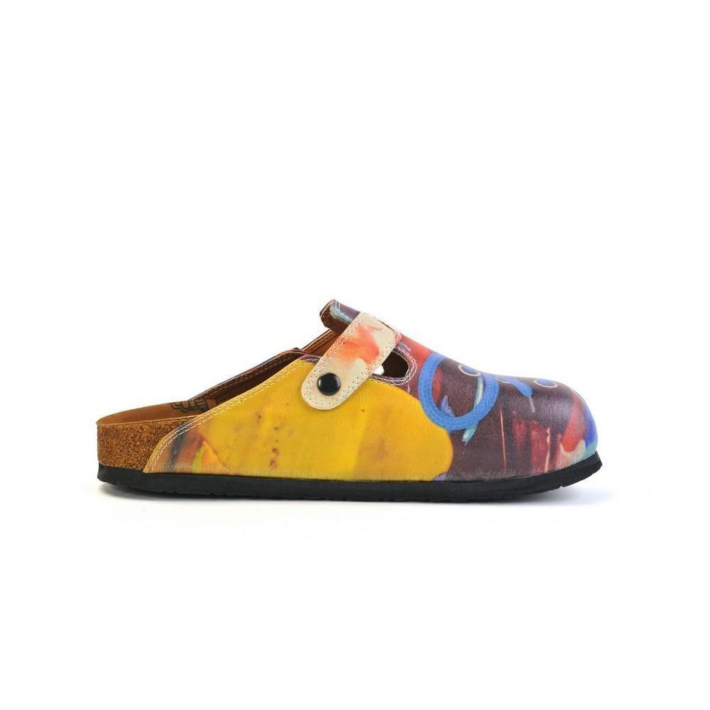 Red & Blue Lace-Up Print Slip-On Mule CAL369 (774943015008)