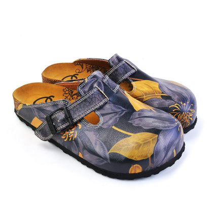 Navy Blue Floral Clogs CAL372 (737756381280)