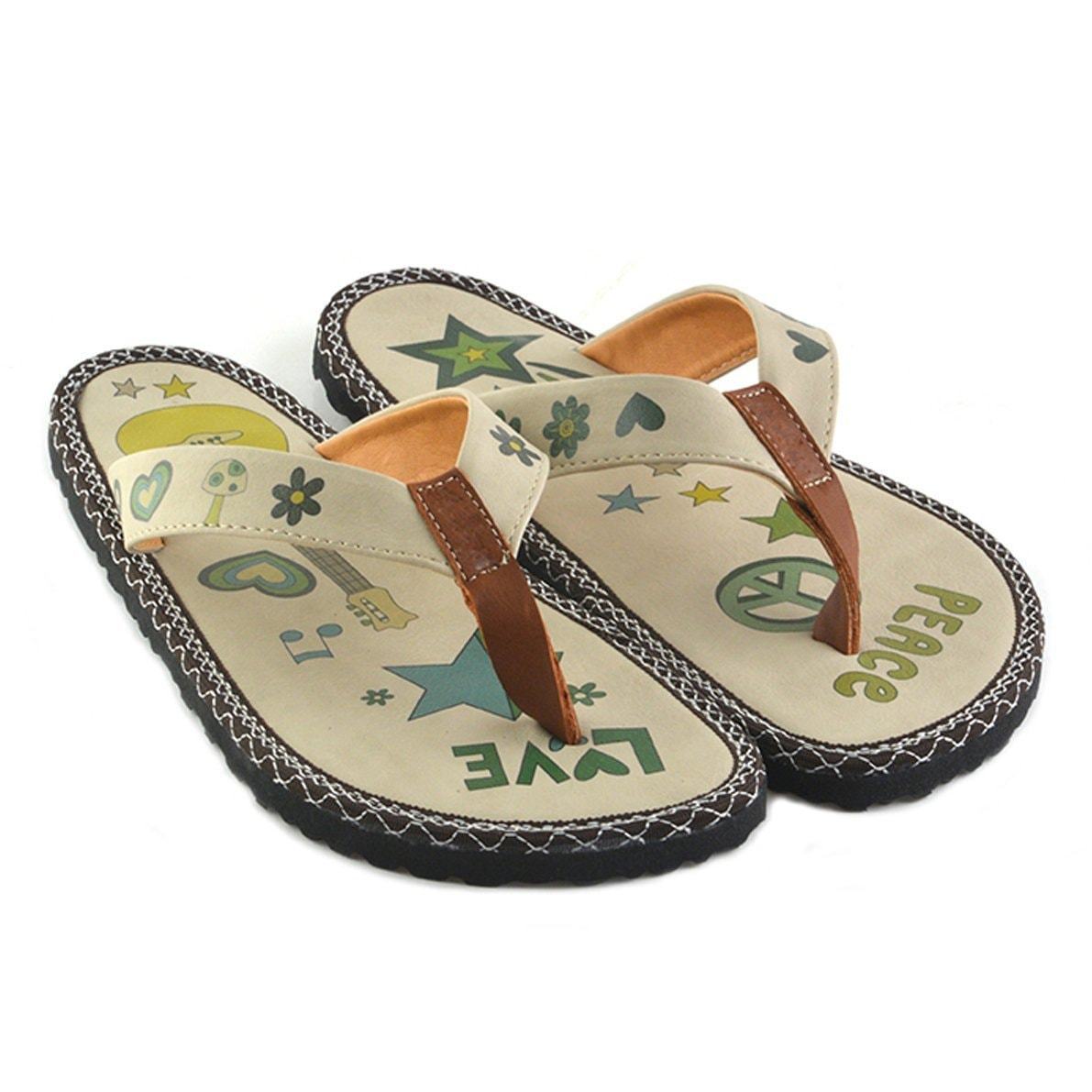 Green Peace Love Flip-Flop CAL406 (737681408096)