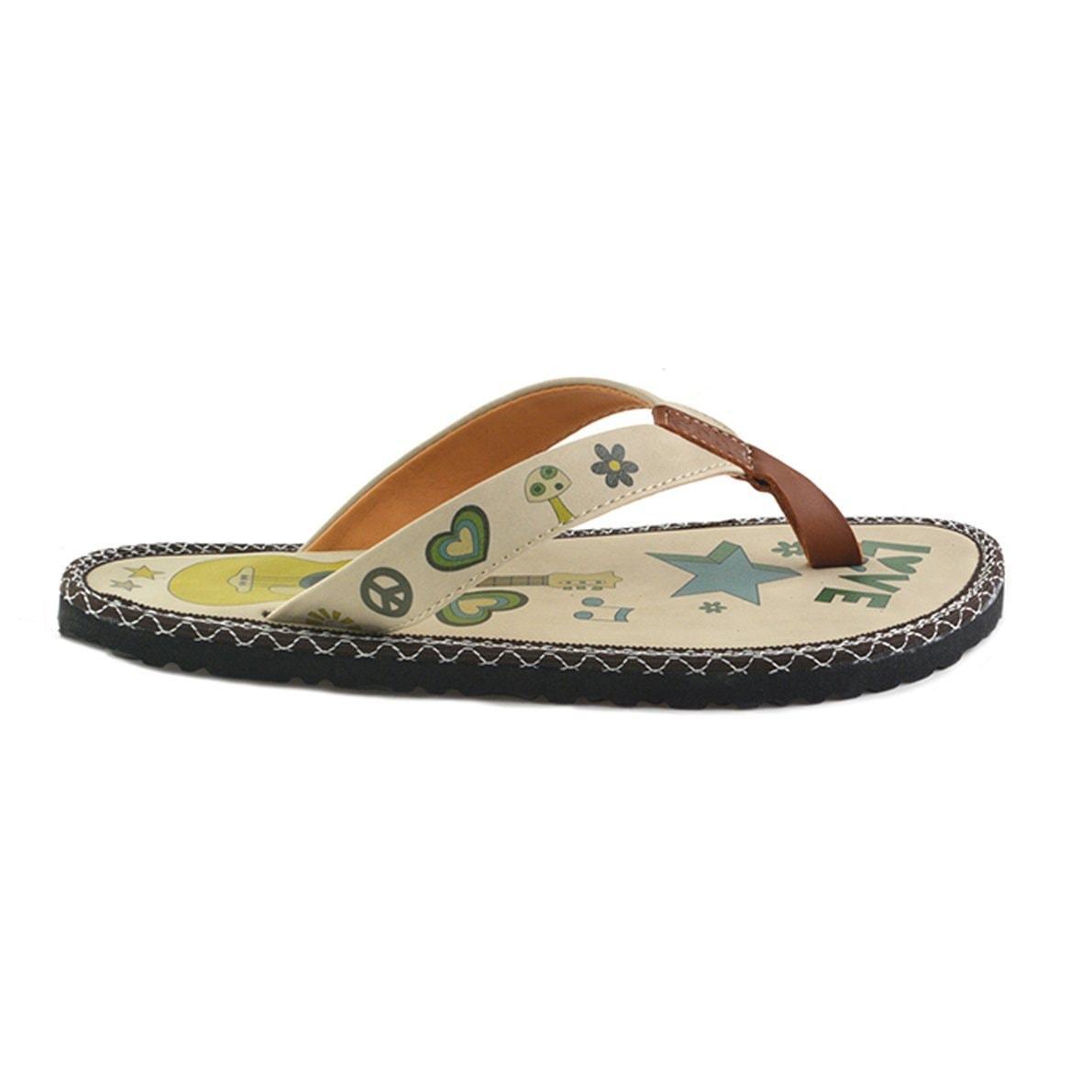 Green Peace Love Flip-Flop CAL406 (737681408096)