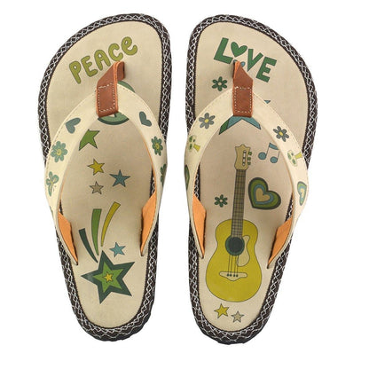 Green Peace Love Flip-Flop CAL406 (737681408096)