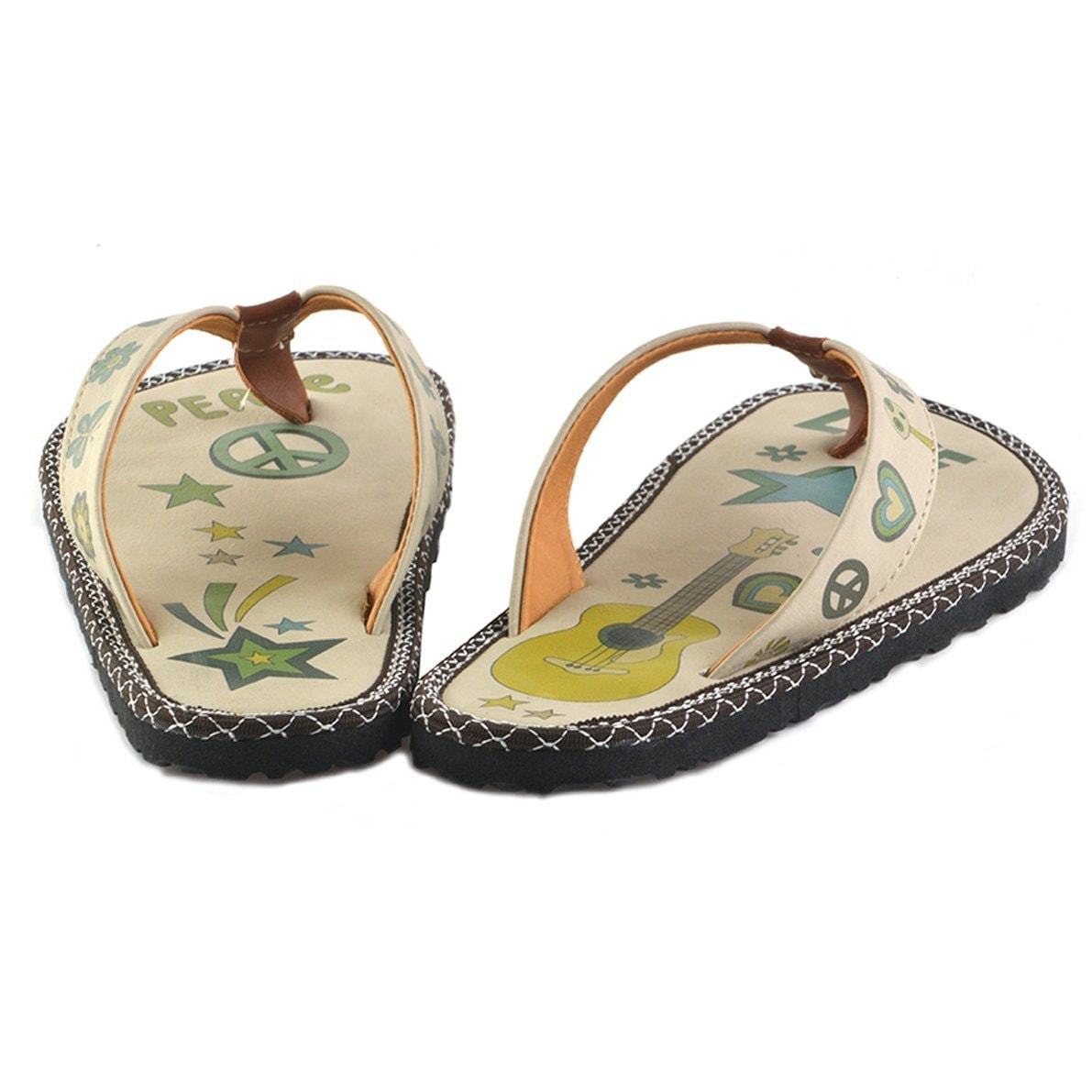 Green Peace Love Flip-Flop CAL406 (737681408096)