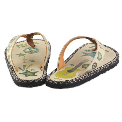 Green Peace Love Flip-Flop CAL406 (737681408096)