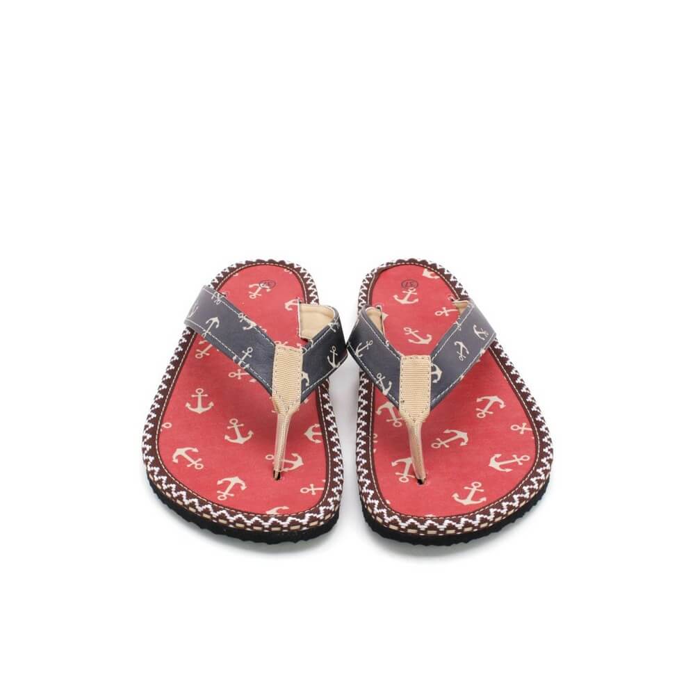Red & Navy Anchor Flip-Flop CAL412