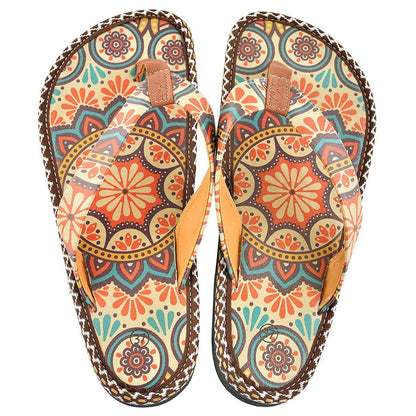 Brown & Red Arabesque Flip-Flop CAL415 (737681080416)
