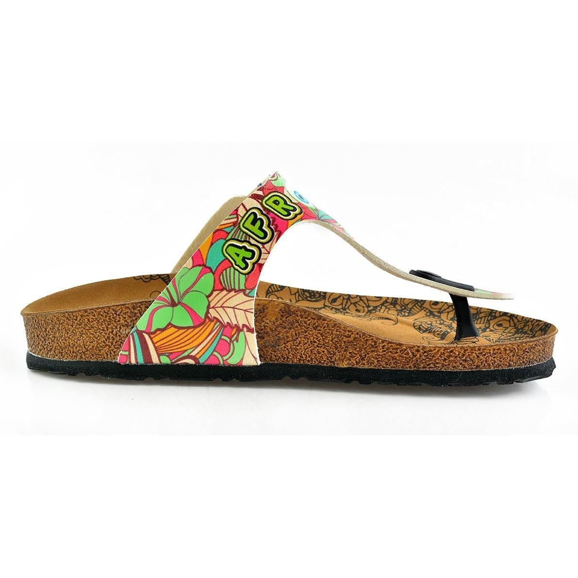 Green & Pink Im Not Afraid T-Strap Sandal CAL502 (737681047648)