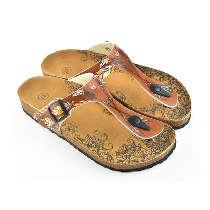 Brown Arrow T-Strap Sandal CAL510 (737680719968)