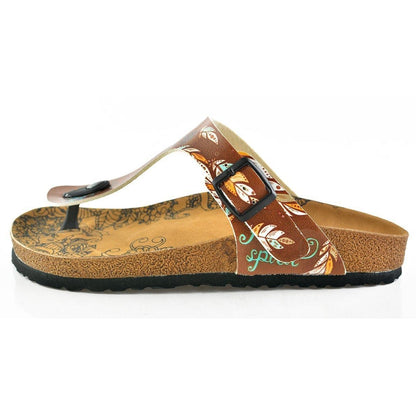 Brown Arrow T-Strap Sandal CAL510 (737680719968)
