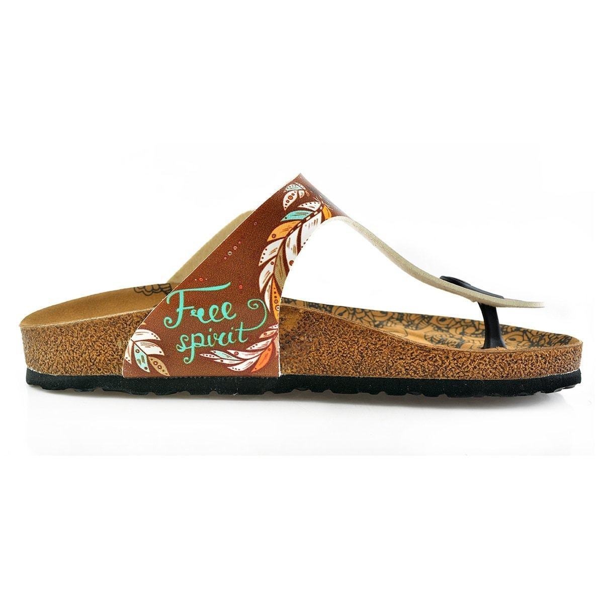 Brown Arrow T-Strap Sandal CAL510 (737680719968)