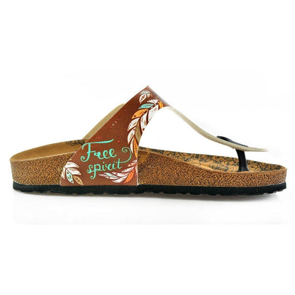 Brown Arrow T-Strap Sandal CAL510 (737680719968)