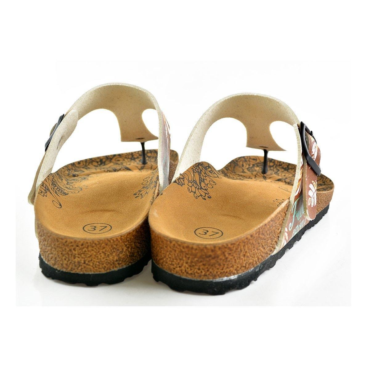 Brown Arrow T-Strap Sandal CAL510 (737680719968)