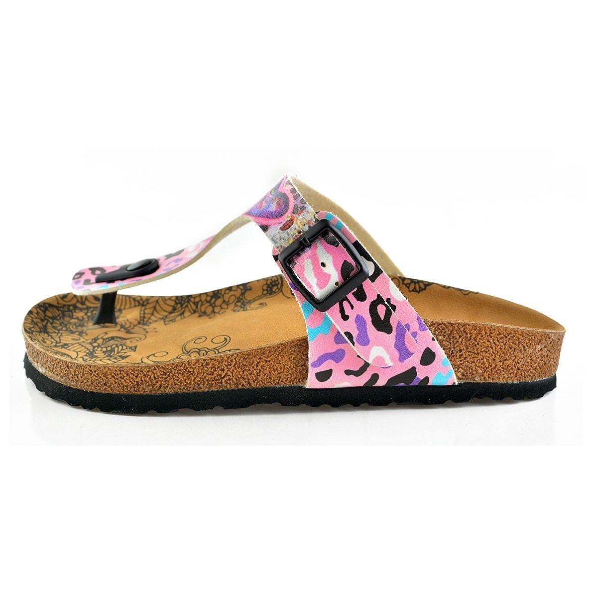 Pink Leopard T-Strap Sandal CAL513 (737680556128)
