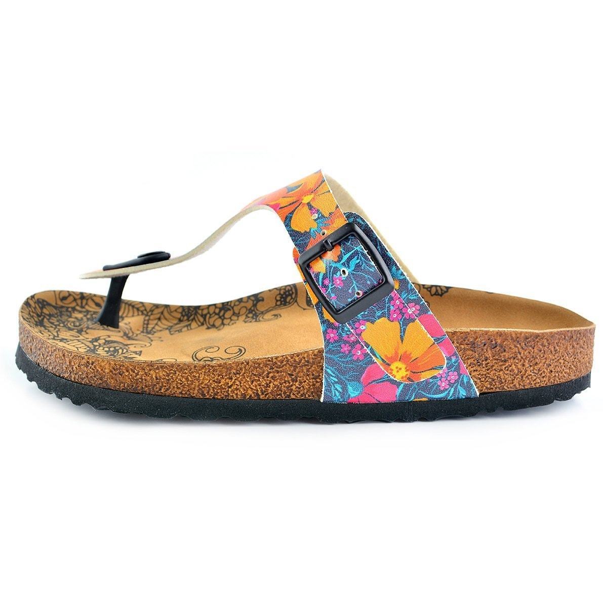 Yellow & Blue Meow T-Strap Sandal CAL517 (737680261216)