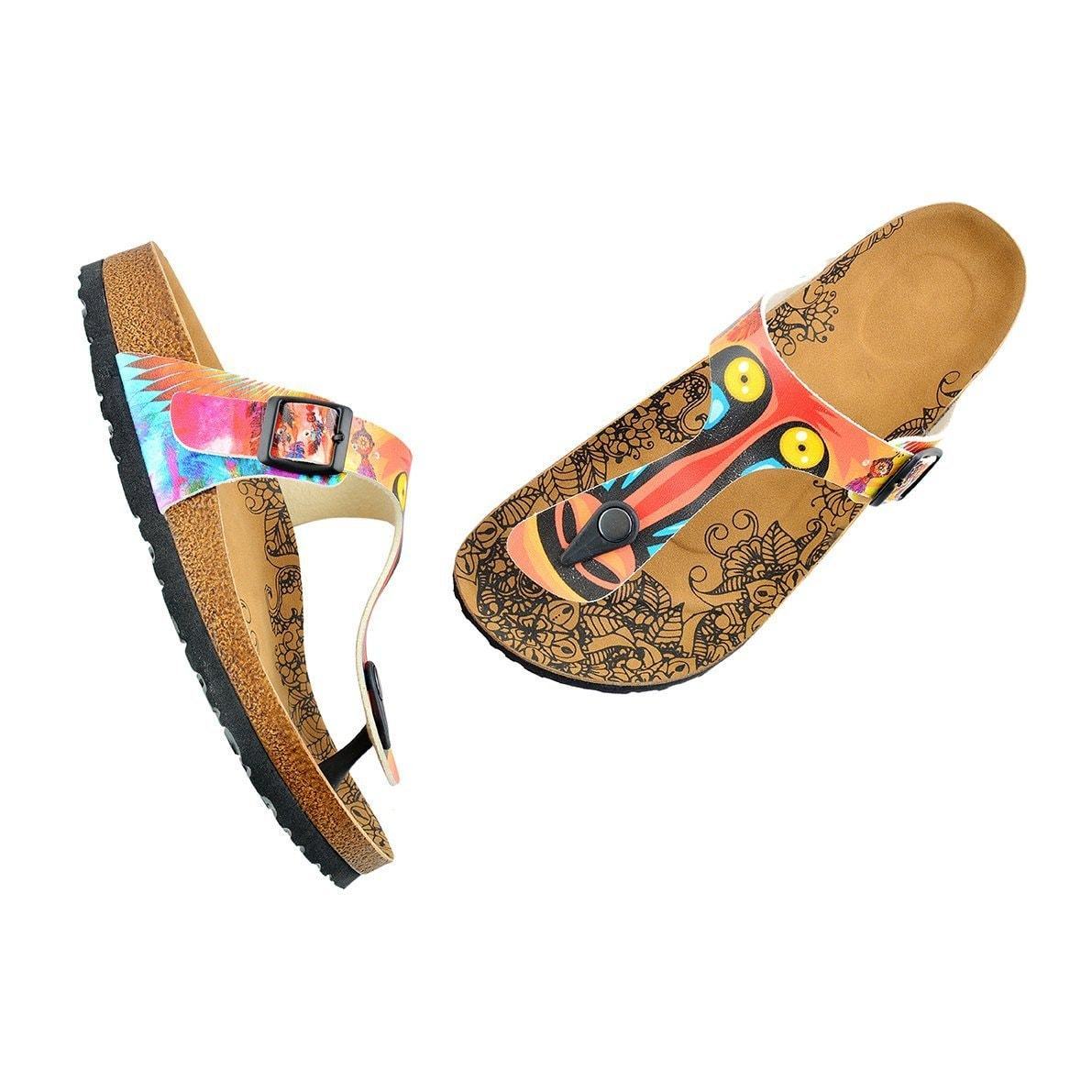 Red & Yellow T-Strap Sandal CAL519 (737680162912)