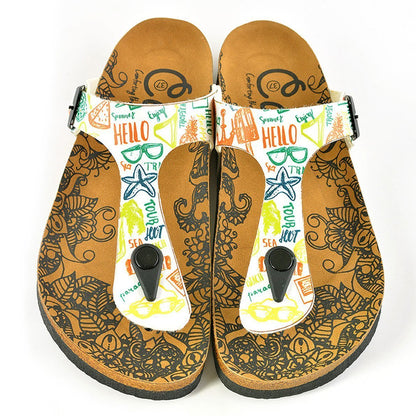 White Hello T-Strap Sandal CAL521 (737679999072)