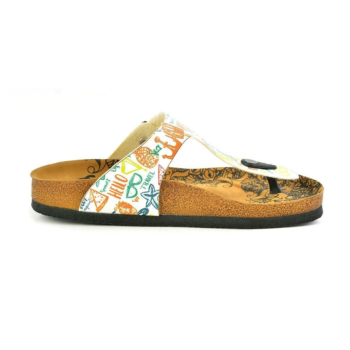 White Hello T-Strap Sandal CAL521 (737679999072)