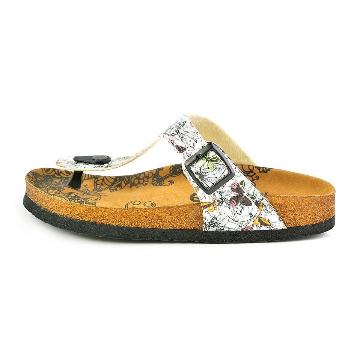 White Butterfly T-Strap Sandal CAL524 (737679900768)