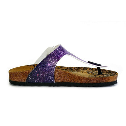 Purple, Blue, Pink Colored Space Star Bright, Patterned Sandal - CAL525 (774935838816)