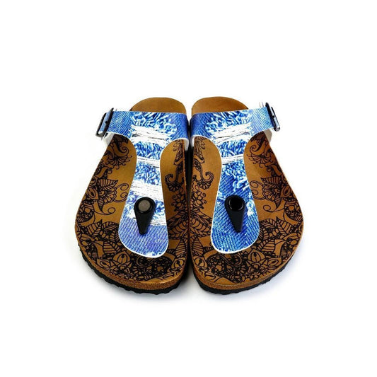 Blue Jeans Patterned Sandal - CAL527 (774936002656)