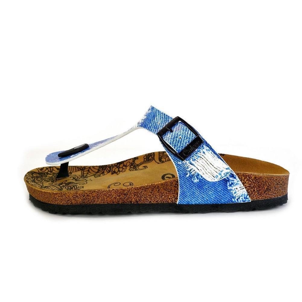 Blue Jeans Patterned Sandal - CAL527 (774936002656)