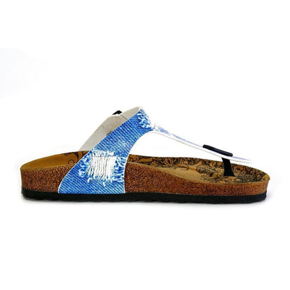 Blue Jeans Patterned Sandal - CAL527 (774936002656)