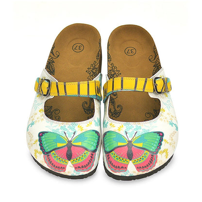 Green & Pink Butterfly Clogs CAL802 (737679573088)