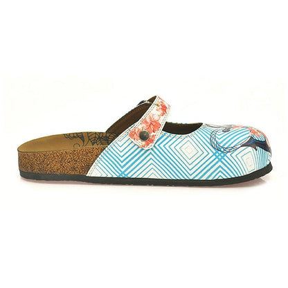 Blue & Coral Floral Anchor Clogs CAL804 (737679540320)