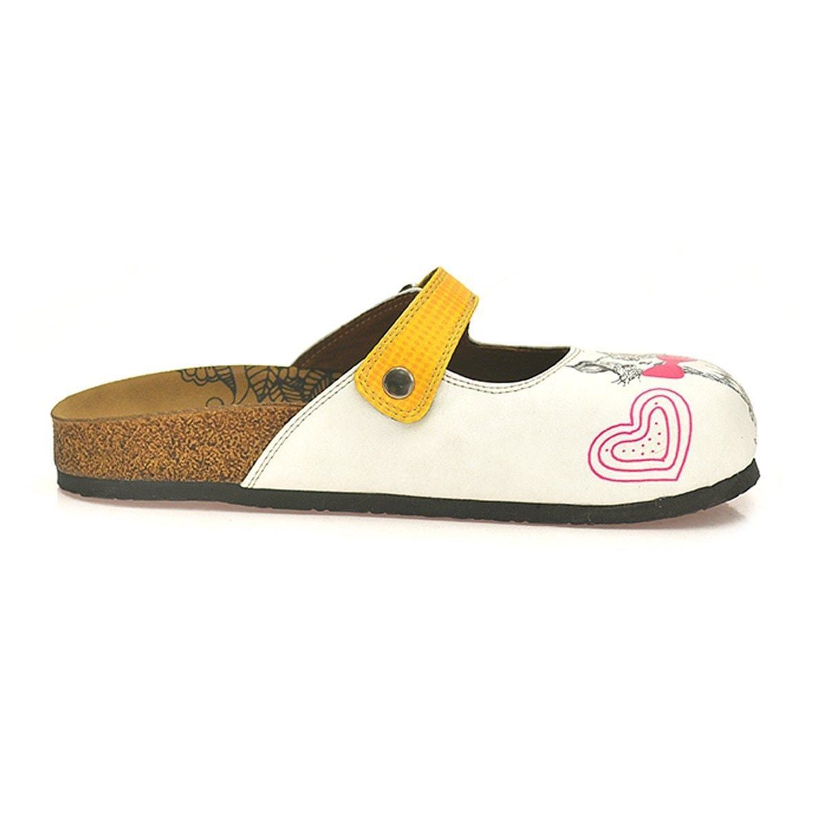 White & Yellow Cat Clogs CAL805 (737679474784)