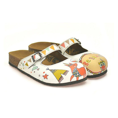 White & Orange Be Brave Clogs CAL807 (737679409248)