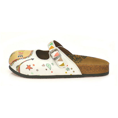 White & Orange Be Brave Clogs CAL807 (737679409248)