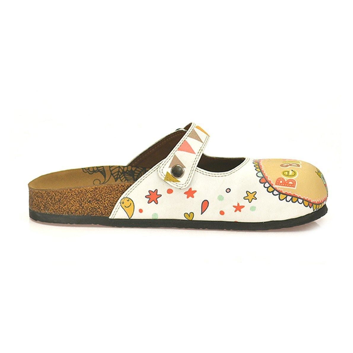 White & Orange Be Brave Clogs CAL807 (737679409248)