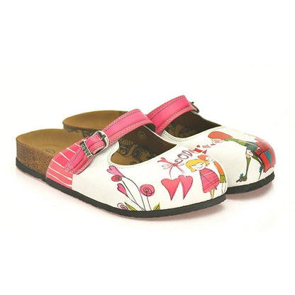 White & Pink Love Clogs CAL808 (737679376480)