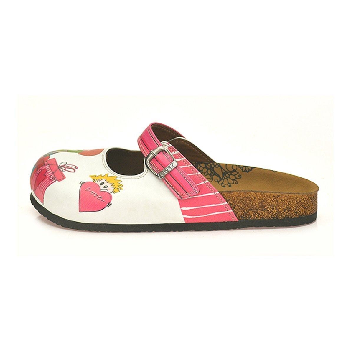 White & Pink Love Clogs CAL808 (737679376480)