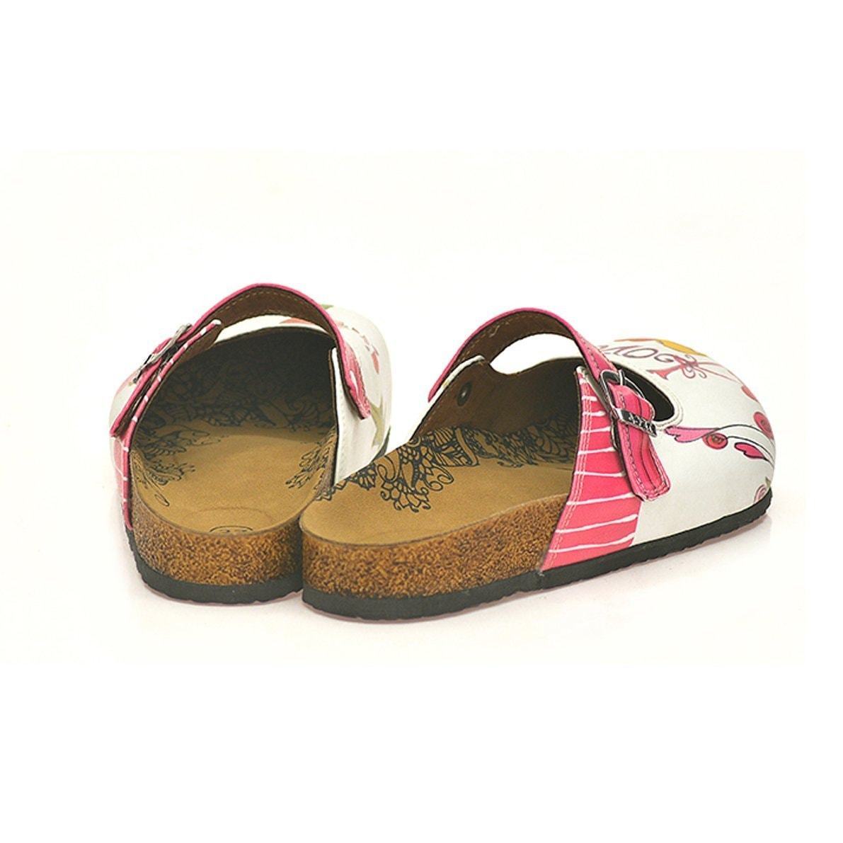 White & Pink Love Clogs CAL808 (737679376480)
