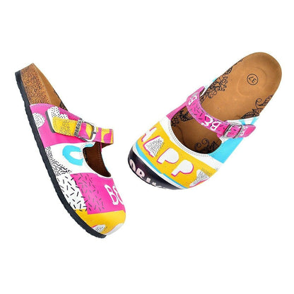 Pink & Yellow Be Happy Clogs CAL809 (737679212640)