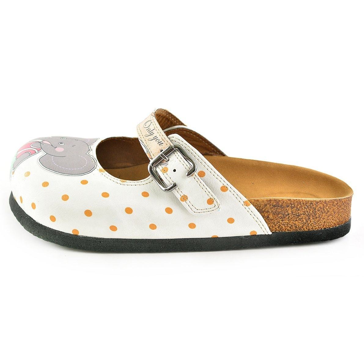 White & Gray Elephant Clogs CAL810 (737679147104)