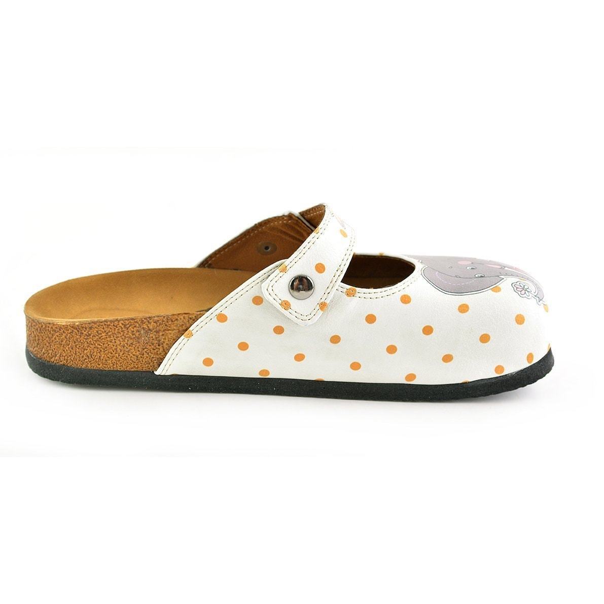White & Gray Elephant Clogs CAL810 (737679147104)