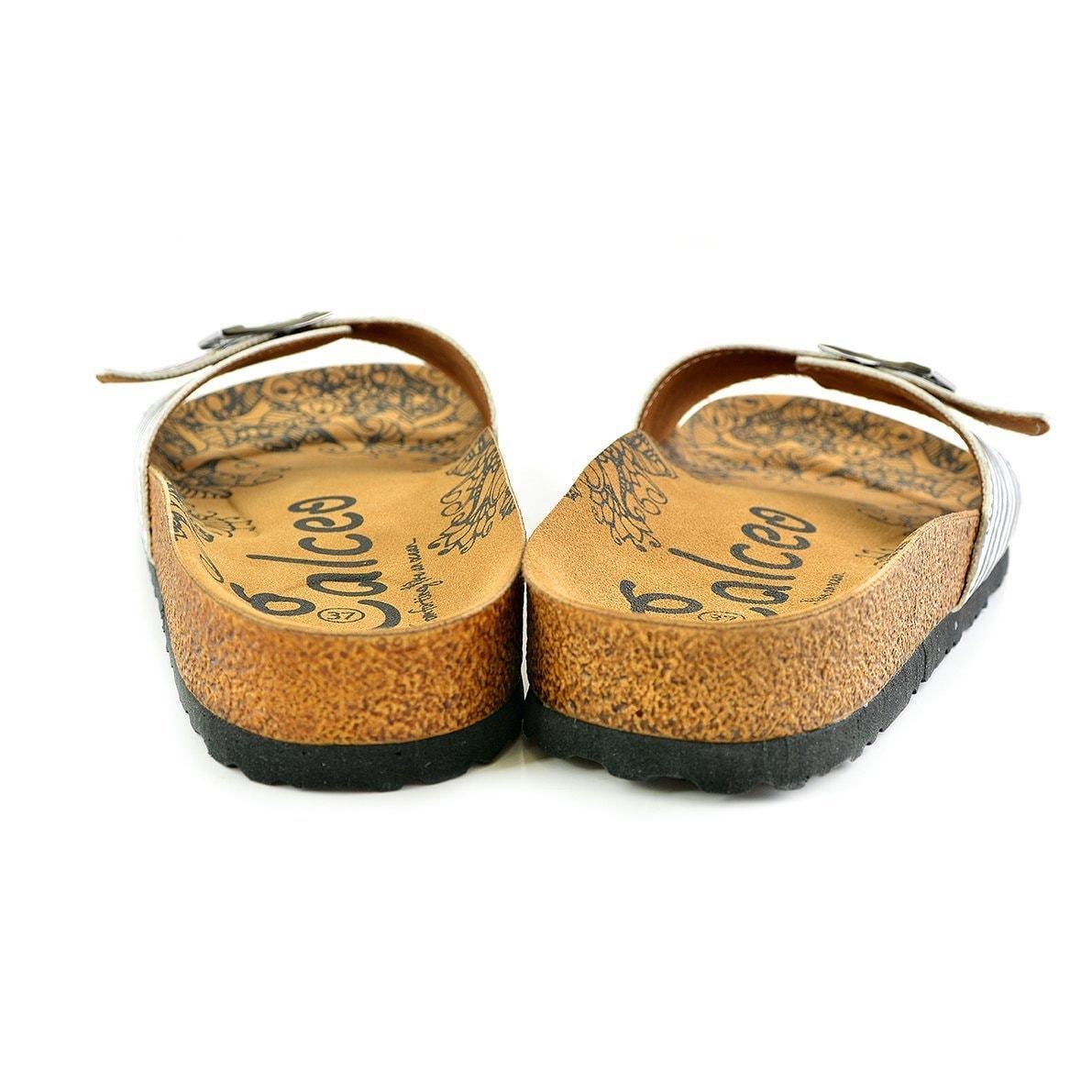 Black & White Lips Buckle-Accent Sandal CAL902 (737679114336)