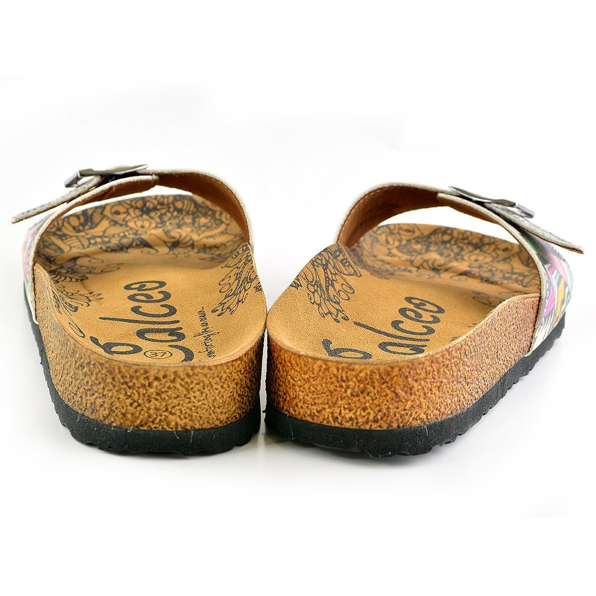 Mint & Pink Geometric Buckle-Accent Sandal CAL903 (737679081568)