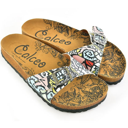 Blush & White Abstract Buckle-Accent Sandal CAL904 (737679016032)