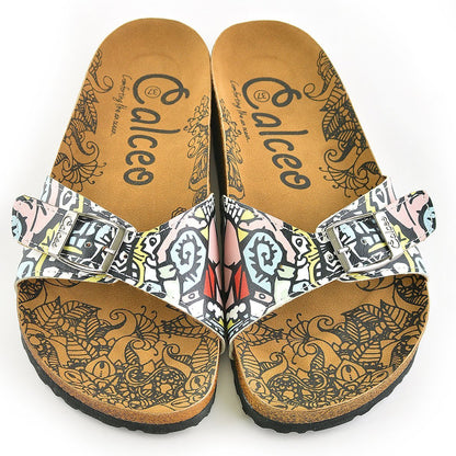 Blush & White Abstract Buckle-Accent Sandal CAL904 (737679016032)