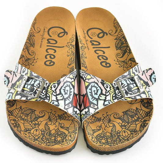 Blush & White Abstract Buckle-Accent Sandal CAL904 (737679016032)