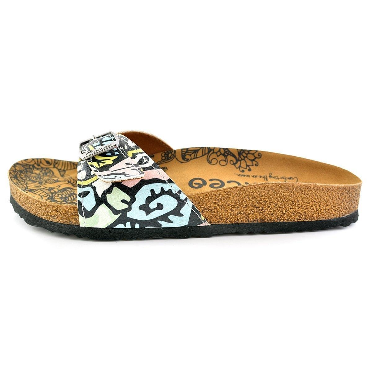 Blush & White Abstract Buckle-Accent Sandal CAL904 (737679016032)