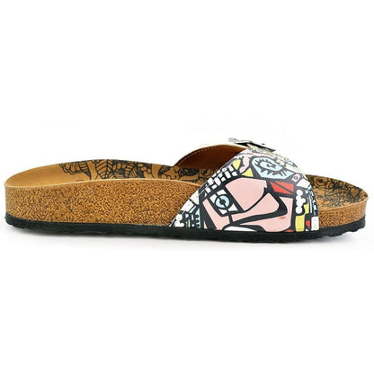 Blush & White Abstract Buckle-Accent Sandal CAL904 (737679016032)