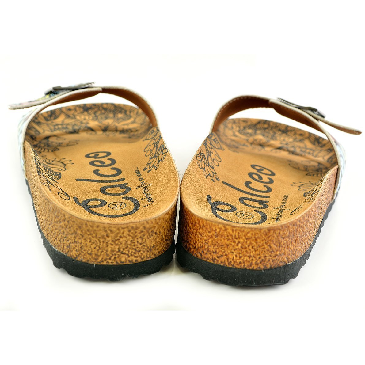 Blush & White Abstract Buckle-Accent Sandal CAL904 (737679016032)