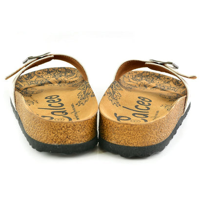 Ivory & Red Cat Buckle-Accent Sandal CAL909 (737678786656)