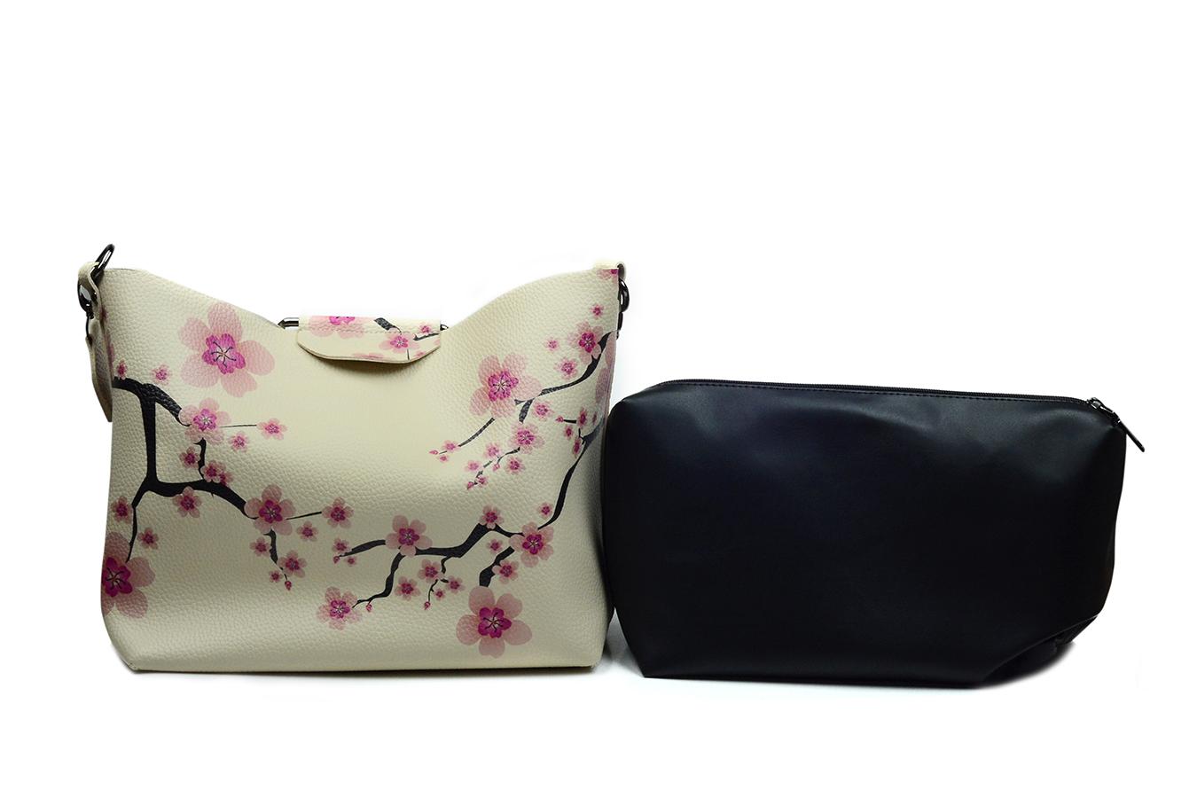 Pink Cherry Flower Hand Bags CAN602