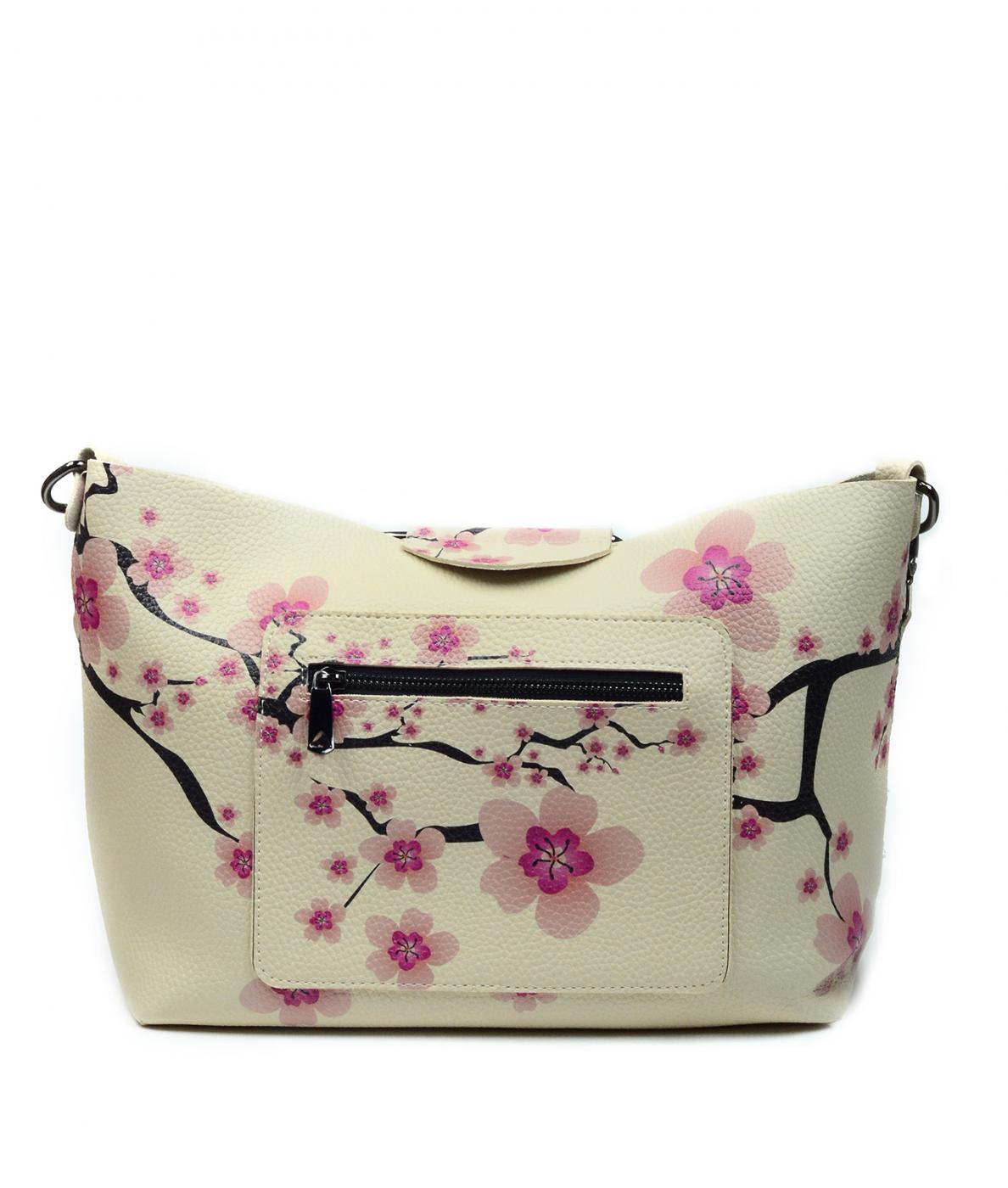 Pink Cherry Flower Hand Bags CAN602