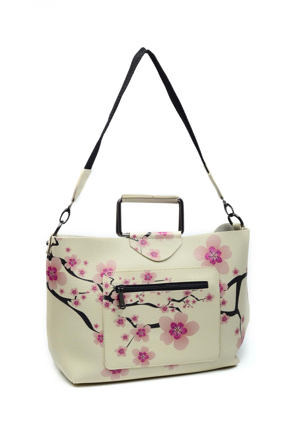 Pink Cherry Flower Hand Bags CAN602